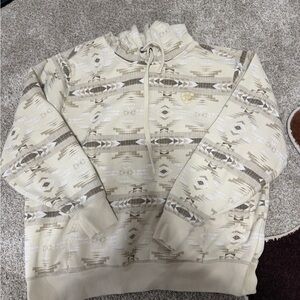 Ariat Beige and Brown Patterned Turtleneck Sweater